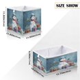 thumbnail image 2 of Cabinet Storage Basket 15.75x10.63x6.96 Inches Storage Box Foldable, Storable and Easy to Assemble ，Open Home Storage Bins ，Closet Storage Bins Warm Christmas Snowman, 2 of 8