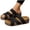Black, variant on Womens Summer Braided Slide Sandal Crisscross Strap Thick Sole Sandals Comfortable Open Toe Slip On Shoes Fashion Casual Hollow Shoes Lightweight Outdoor Slippers Brown 8