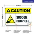 thumbnail image 2 of Sudden Drop Off Sign, ANSI Caution Sign,, 2 of 8