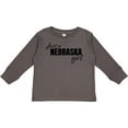 thumbnail image 3 of Inktastic Just a Nebraska Girl Born and Raised Girls Long Sleeve Toddler T-Shirt, 3 of 5