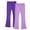 Purple, variant on ZQUUVOU Childrens Yoga Flare Pants Set 2 Pack High Waisted Bootcut Yoga Pants Solid Color Stretchy Leggings for Girls Pink