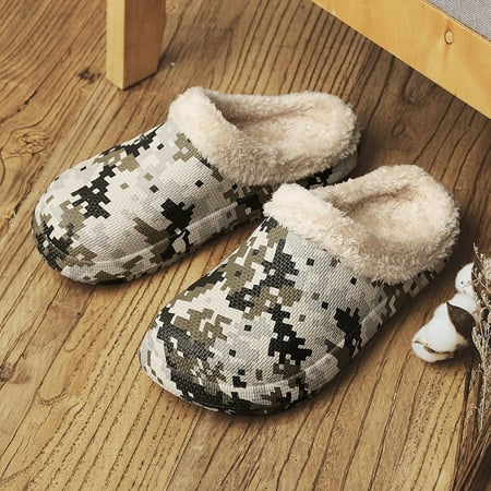 

Men Slippers Winter Warm Furry Slippers Waterproof Indoor Home Cotton Shoes Fur Loafers Casual Plush Shoes Winter House Footwear