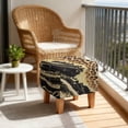 thumbnail image 4 of SCRAWLGOD Marble Pattern Leopard Print Golden Beige Black Stretch Ottoman Cover Square, Footrest Stool Slipcover with Elastic Bottom Comfortable Foot Stool Cover Furniture Protector for Living Room, 4 of 7
