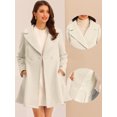 thumbnail image 3 of Abrigo Elegante para Mujer con Solapa Abrigo Largo con Cinturón de Invierno Albaricoque Claro XL, 3 of 6