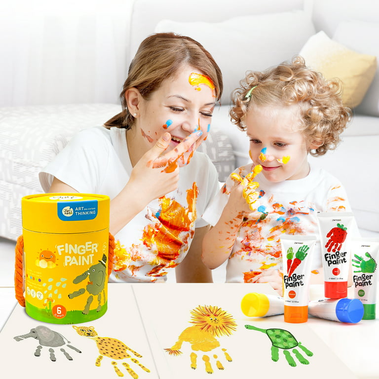 Jar Melo Safe Finger Paints for Baby Kids 3 4 5 6 7 8+Age, 2.1 fl.oz 6  Color Non Toxic Finger Painting Set for Toddler Washable Art Project  Painting Preschool Travel Learning Activity Birthday Gifts 