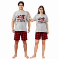thumbnail image 3 of LuLiaMenton Matching Family Christmas Pajamas Dachshund Snow Plaid Short Sleeve Shorts Set, 3 of 7
