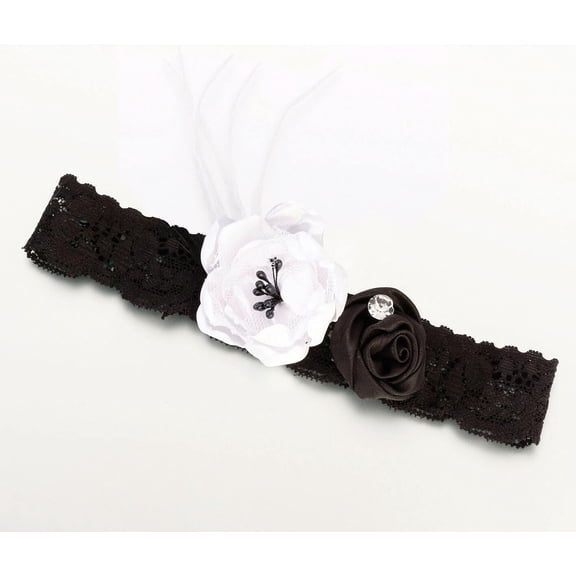 Lillian Rose Vintage Lace Black and White Garter