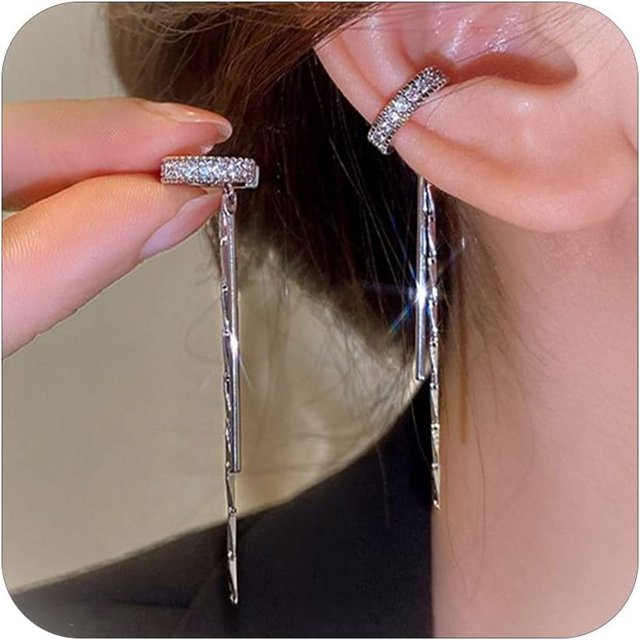 HAHDAXIA Manchons d'Oreille pour Femmes, Cartilage Sans Perçage, Ensemble de Boucles d'Oreilles à Clip, Manchons d'Oreille Ajustables, Ensemble de Boucles d'Oreilles, Acier Inoxydable, Clip d'Oreille Hélix pour Adolescentes