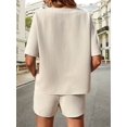 thumbnail image 6 of EASYBRAUS Women Batwing Sleeve Top and Shorts Set Summer 2025 Casual Two Piece Outfit S-XXL, 6 of 7