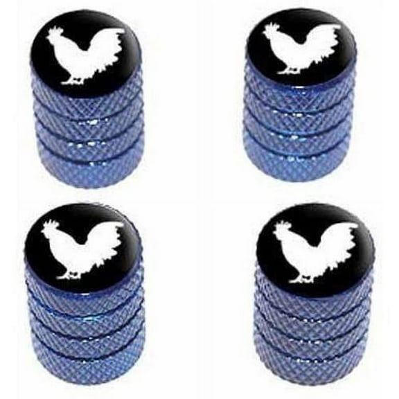 Rooster Cock Tire Rim Wheel Aluminum Valve Stem Caps, Multiple Colors