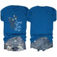 thumbnail image 4 of Camisetas de Verano de Mujer Pequeña Flor Impresa Cuello Redondo Manga Corta Superior, Verano Superior de las Mujeres, 4 of 4