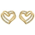 thumbnail image 2 of HomeKingdee Double Layer Hollow Heart Earrings - Rhinestone Fashion Personality Super Flash Earrings for Women Gift for Valentine's Day Mother's Day Christmas, 2 of 9