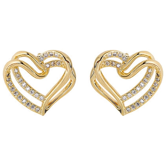 Valentine's Day Gifts for Woman Rhinestone Big Circle Temperament Gold Earrings Fashion Earrings Personality Super Flash Earrings Gold One Size