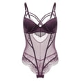 thumbnail image 1 of Mono de encaje sexy de tentación, push-up, ajustado a la cadera, sexy, transparente, estilo europeo y americano, con aberturas laterales, 1 of 6