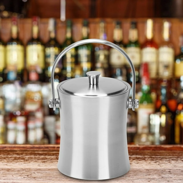 Stainless Steel Ice Bucket, Ice Barrel, Beer Champagne Barrel 1L For Bar Cafe