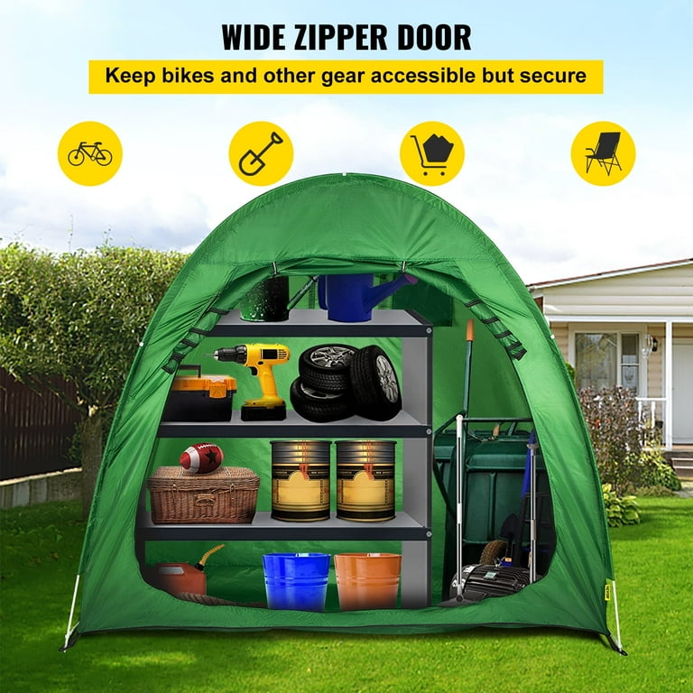 Free Shipping BENTISM Bike Cover Storage Tent Outdoor Waterproof Portable for 2 Bikes 210D Oxford Anti Dust Bicycle Storage Shed Heavy Duty for Bikes Lawn Mower and Garden Tools w Carry Bag and