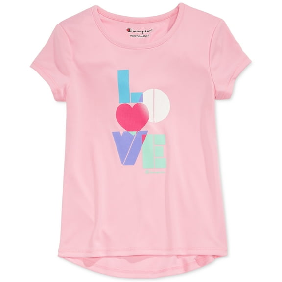 Champion Love Glitter Graphic-Print T-Shirt, Toddler & Little Girls (Pink, 4)
