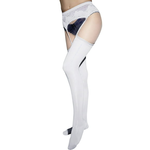 Outfmvch Fishnet Tights,Stockings Tights High Glossy Elastic Nylon Stockings Silky Tights Candy Colored Pantyhose Patterned Tights Panty Hose Women's White One Size