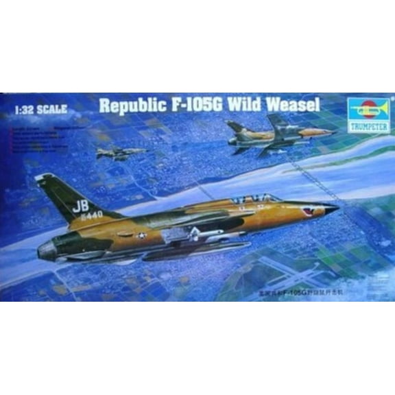Trumpeter 1/32 Scale Republic F-105G Wild Weasel Plastic Model Kit 02202