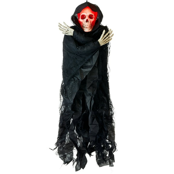 Light-Up Hanging Reaper Decoration, Black, 36", Halloween by Way To Celebrate