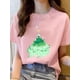 thumbnail image 1 of Camiseta con estampado navideño para mujer, ropa de tendencia bonita, Top con estampado de vacaciones, camiseta estampada para mujer, ropa para mujer, 1 of 5