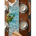 thumbnail image 2 of ERUNPONLY Ocean Water Ripple Table Runner - 72 Inch Long Summer Seaside Underwater Scene Cotton and Linen Blended Dress Scarves Farmhouse Table Runner for Kitchen Dining, Coffee Table, 13" x 72", 2 of 8