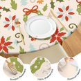 thumbnail image 4 of Holiday Dinner Party Tablecloth 44 Inch Round, Christmas Theme with Elastic Border for Secure Fit, 4 of 6