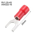 thumbnail image 3 of Conector de horquilla aislado RV1.25-4S Terminal de crimpado eléctrico AWG22-16 Rojo 100 Pcs, 3 of 3