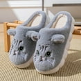 thumbnail image 2 of Kilaqueen Slippers for Women Indoor Cute Cartoon Cat Plush Fleece Slippers Cozy Soft Memory Foam Indoor Non-slip Winter Slippers, 2 of 3