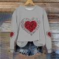 thumbnail image 5 of Felirenzacia 5XL Women’s Valentine Holiday Sweatshirt, Cute Heart and Love Print Top, Gray,S, 5 of 5