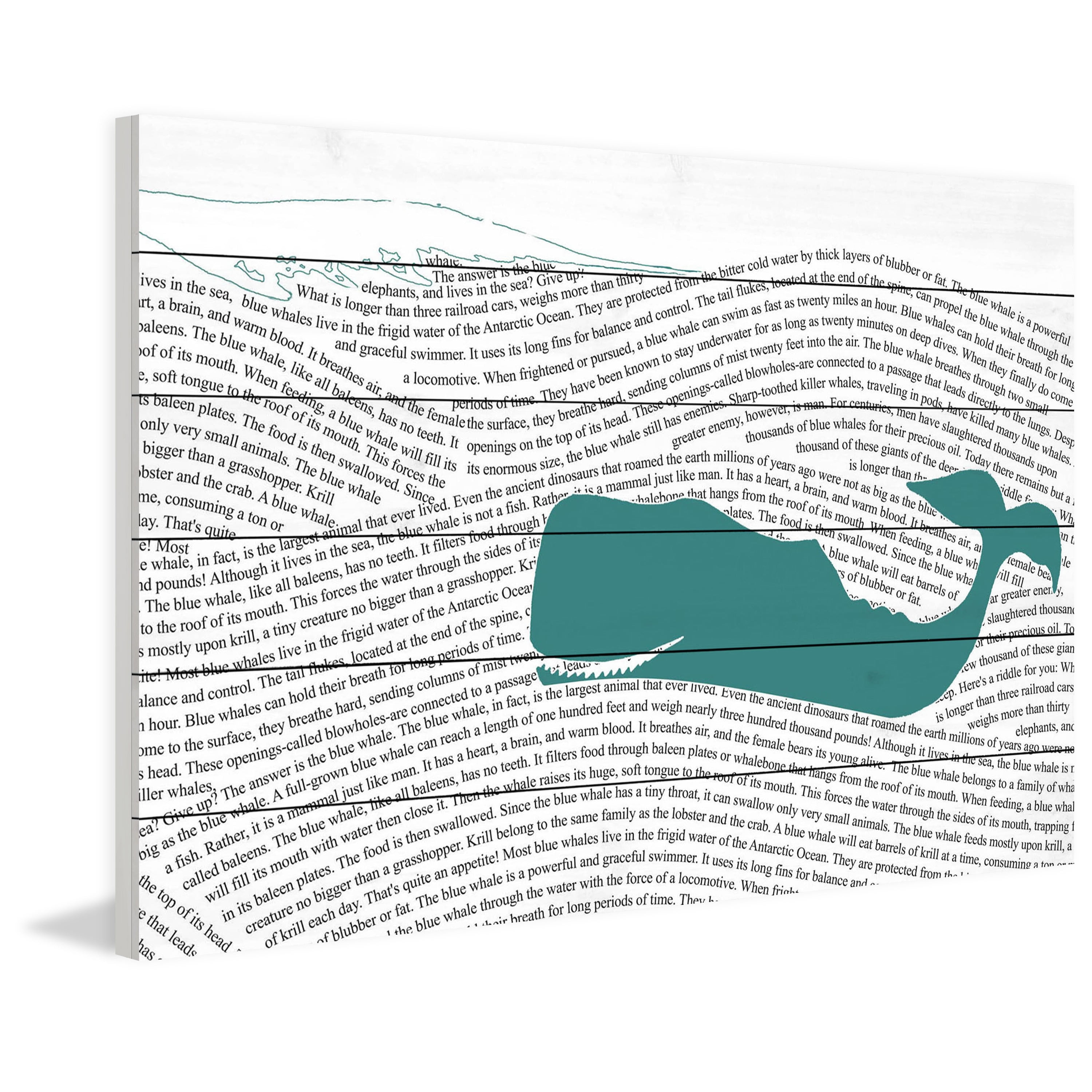 Marmont Hill "Print Whale" Painting Print on White Wood