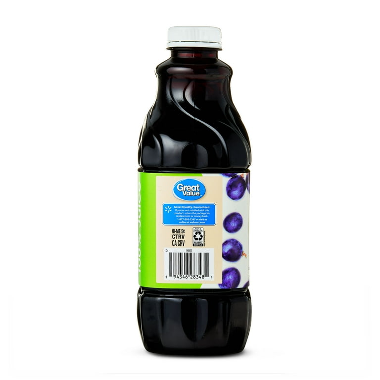 2 pack) Great Value 100% Concord Grape Juice, 64 fl oz - Walmart.com