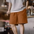 thumbnail image 1 of pstuiky Pantalones cortos de gimnasio para hombre, Pantalones cortos casuales y modernos de verano para hombre con cintura elástica y cordón de color sólido Pantalones cortos cargo, 1 of 9