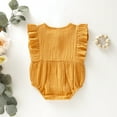 thumbnail image 4 of 6 Months Baby Girls Clothes 9 Months Girls Romper Solid Color Infant Girls Sleeveless Bodysuit Onesies Yellow, 4 of 7