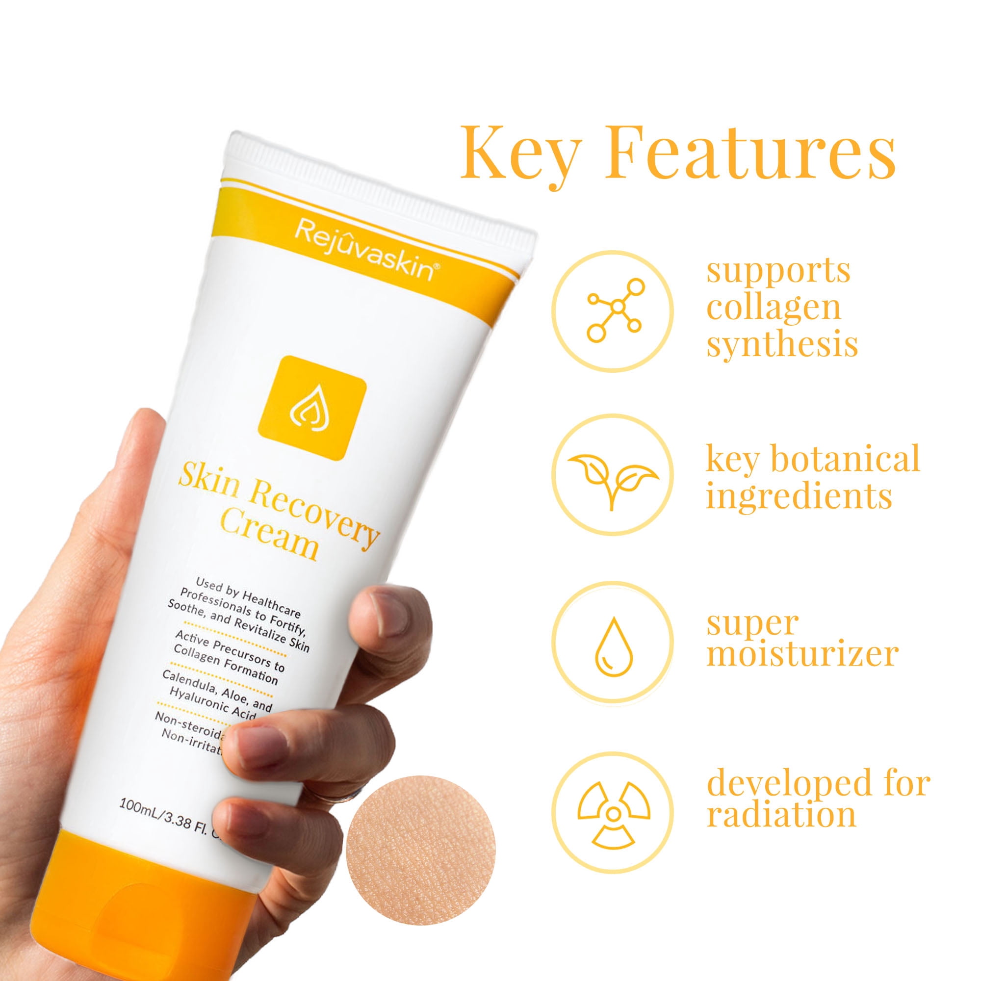 Rejuvaskin Skin Recovery Cream with Aloe Vera - Super Moisturizing Skin Cream for Dry, Parched, Itchy, and Sensitive Skin - Skin Recover Cream - Cream for Radiation Patients -100 ml