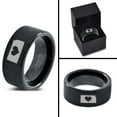 thumbnail image 4 of Tungsten Kansas Sunflower State Heart Band Ring 9mm Men Women Comfort Fit Black Flat Cut Brushed Polished, 4 of 4