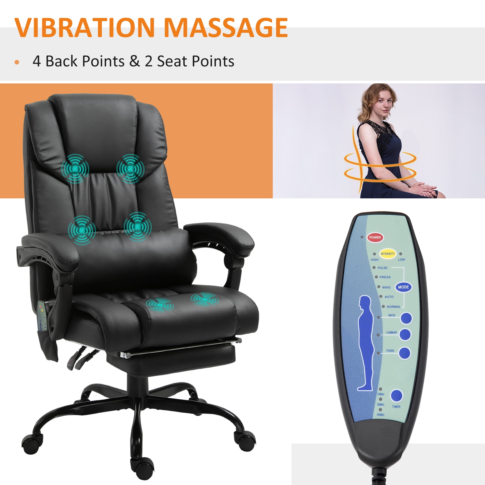 vinsetto 7-point vibrating massage office chair Pleasure Anal Lube Long Lasti main image 0