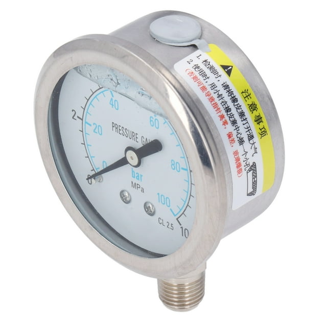 Vacuum Pressure Meter, Class 2.5 Accuracy 1/4in NPT Pressure Gauge For Chemical Industry 0-10Mpa