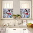 thumbnail image 4 of Christmas Snowman Kitchen Curtains and Valances Set, Winter Snow Bird Rod Pocket Window Valance 18 Inch Window Curtain Panels for Living Room Bedroom Laundry, 27.5x36in, 3 Pieces, 4 of 7
