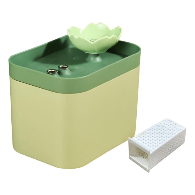 Fuente de agua automática para gatos Sunnimix USB Silencioso 1,5 l Verde