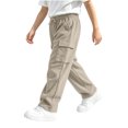 thumbnail image 5 of Spazoro Boys Corduroy Cargo Pants with Multi‑Pockets, Straight Leg Elastic Waist Solid Color Drawstring Loose Fit Casual Trousers for Daily Street Khaki Size 7-8, 5 of 7