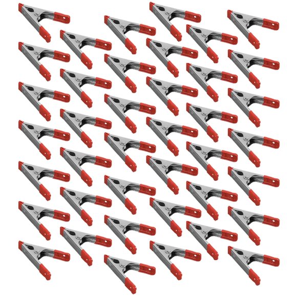 Wideskall Pinces à Ressort en Métal de 4 Pouces avec Poignée et Embouts en PVC Rouge (Lot de 40)