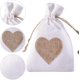 thumbnail image 2 of 20 Pack Heart Drawstring Burlap Bags for Valentine\'s Day 4"x6, 2 of 5