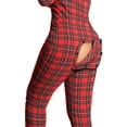 thumbnail image 3 of Loliuicca Women Butt Button Back Flap Jumpsuit Pajamas Onesies V-Neck Long Sleeve Rompers, 3 of 6