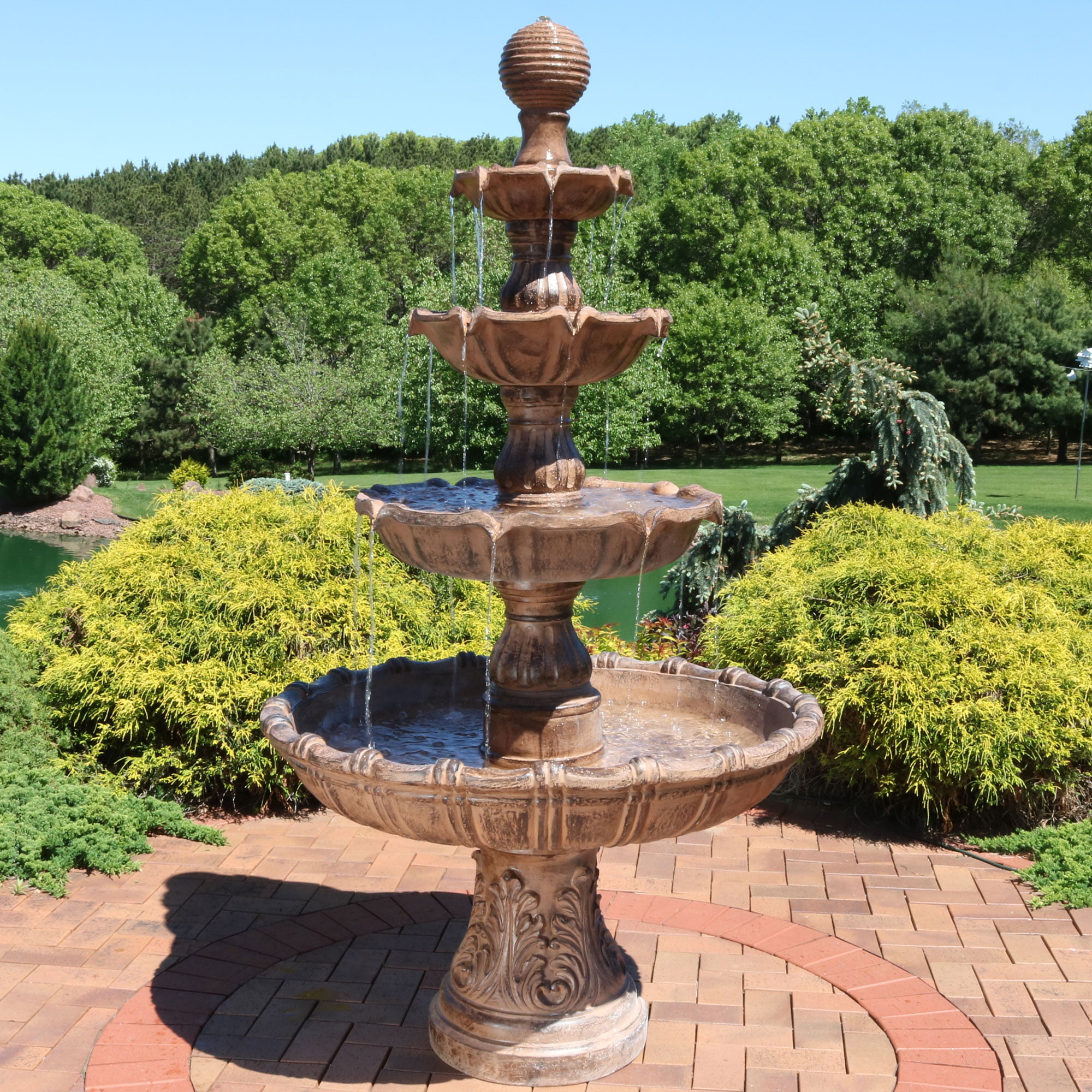 monteros fountain in basin extra large kinsey garden decor on tall outdoor fountains