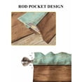 thumbnail image 6 of Farmhouse Teal Blue Brown Bathroom Window Curtain, Vintage Wooden Striped Light Filtering Coffee Kitchen Curtains, Bedroom Living Room Curtains 2 Panel 84"x45", 6 of 6