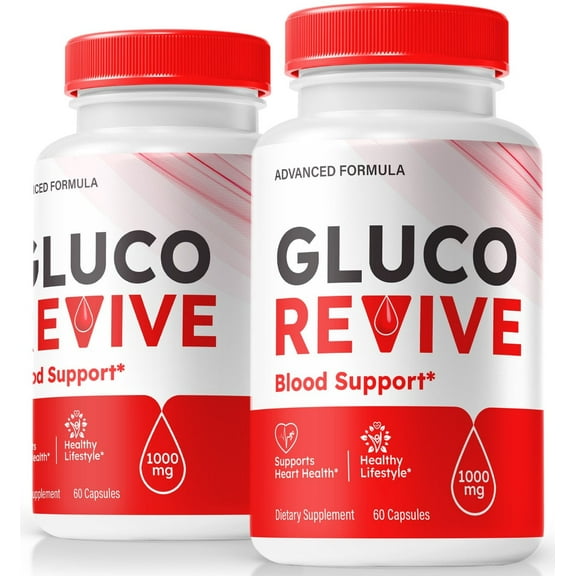 (2 Pack) GlucoRevive Blood Support Capsules - Official Gluco Revive Pills to Maintain Overall Health, All Natural Blood Formula For Healthy and Stable Levels, Glucose Revived (120 Capsules)