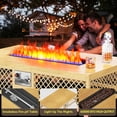 thumbnail image 4 of LAZZO Outdoor Fire Pit Table, Rectangular 60000 BTU Propane Fire Pit with Wicker Frame and Tank Holder, 4 of 7