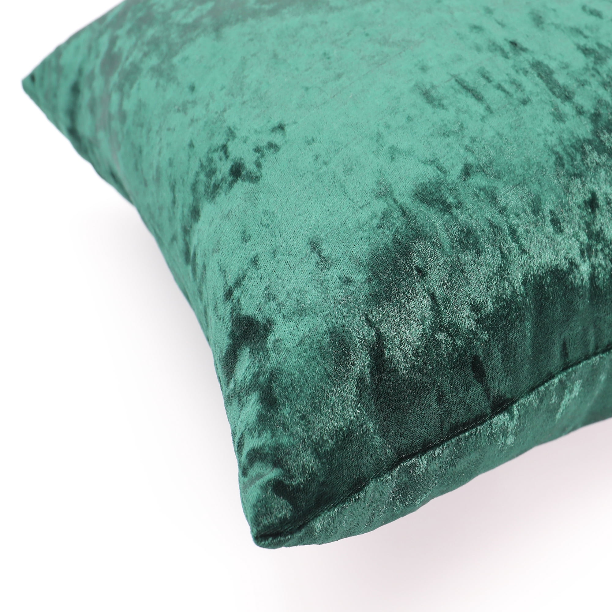 Mainstays Crushed Velvet Decorative Pillow, 18" x 18", Dark Green