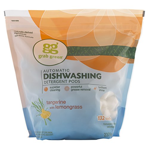Grab Green Natural Dishwasher Detergent Pods, Tangerine + Lemongrass